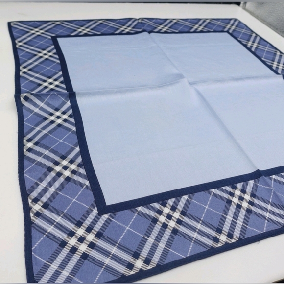 Burberry mini scarf handkerchief cotton nova check horse women men unisex Blue - Picture 2 of 6
